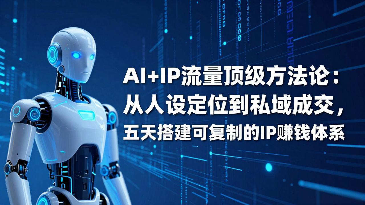 AI+IP顶级方法论：从人设定位到私域成交，五天搭建可复制的IP赚钱体系-月亮湾网创资源站
