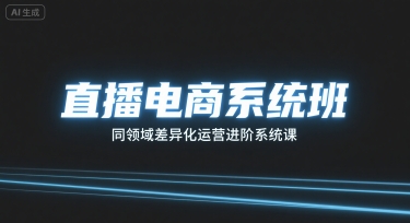 直播电商系统班，同领域差异化运营进阶系统课-月亮湾网创资源站