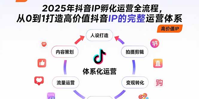 2025年抖音IP孵化运营全流程，从0到1打造高价值抖音IP的完整运营体系-月亮湾网创资源站