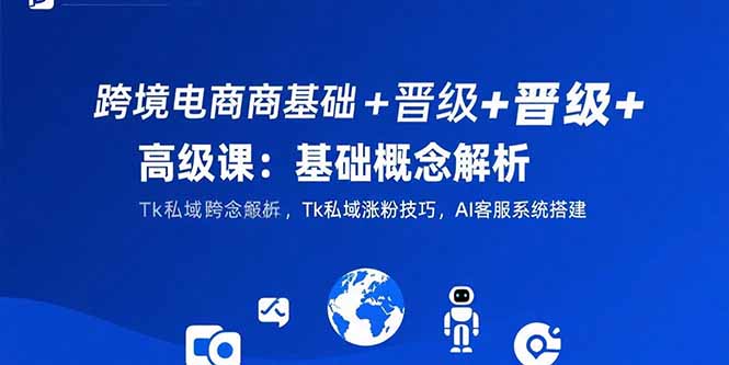 跨境电商基础+晋级+高级课：基础概念解析,Tk私域涨粉技巧,AI客服系统搭建-月亮湾网创资源站