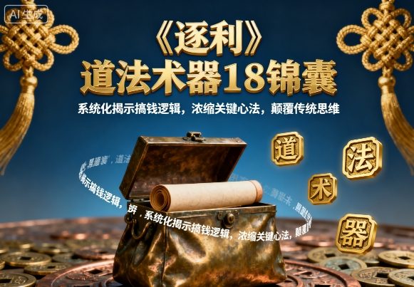 《逐利》道法术器18锦囊，系统化揭示搞钱逻辑，浓缩关键心法，颠覆传统思维-月亮湾网创资源站