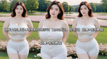 微胖女孩舞蹈AI视频制作提示词(含绘图词、视频词) 跳舞+视频教程-月亮湾网创资源站