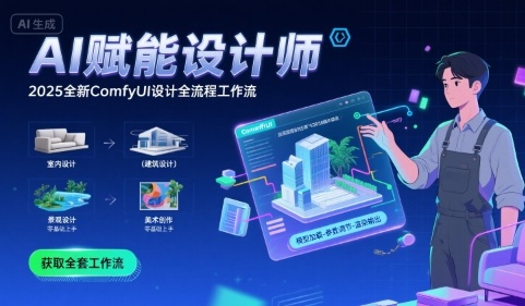 AI赋能设计师， 2025全新comfyui设计全流程工作流 ，室内-建筑-景观-美术，零基础直接上手-月亮湾网创资源站