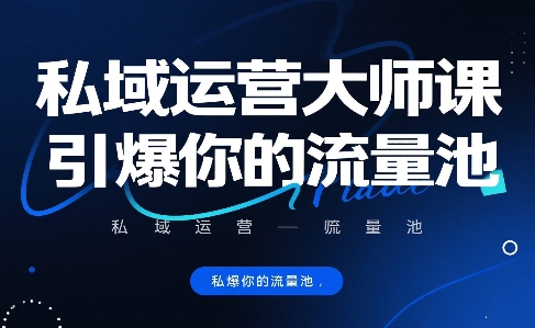 私域运营大师课，引爆你的流量池-月亮湾网创资源站