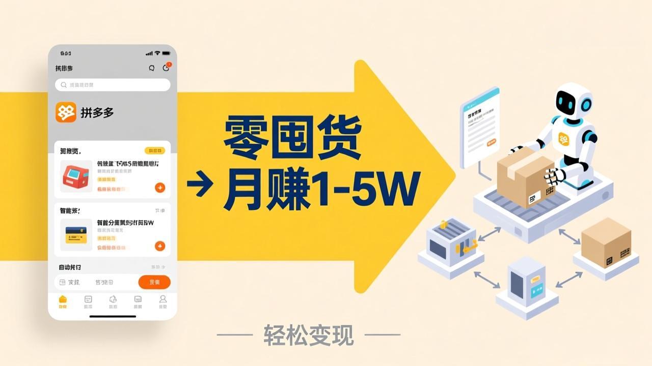 不用囤货不用跑单！拼多多虚拟玩法，机器人管理发货和客服，帮你月赚 1-5W-月亮湾网创资源站