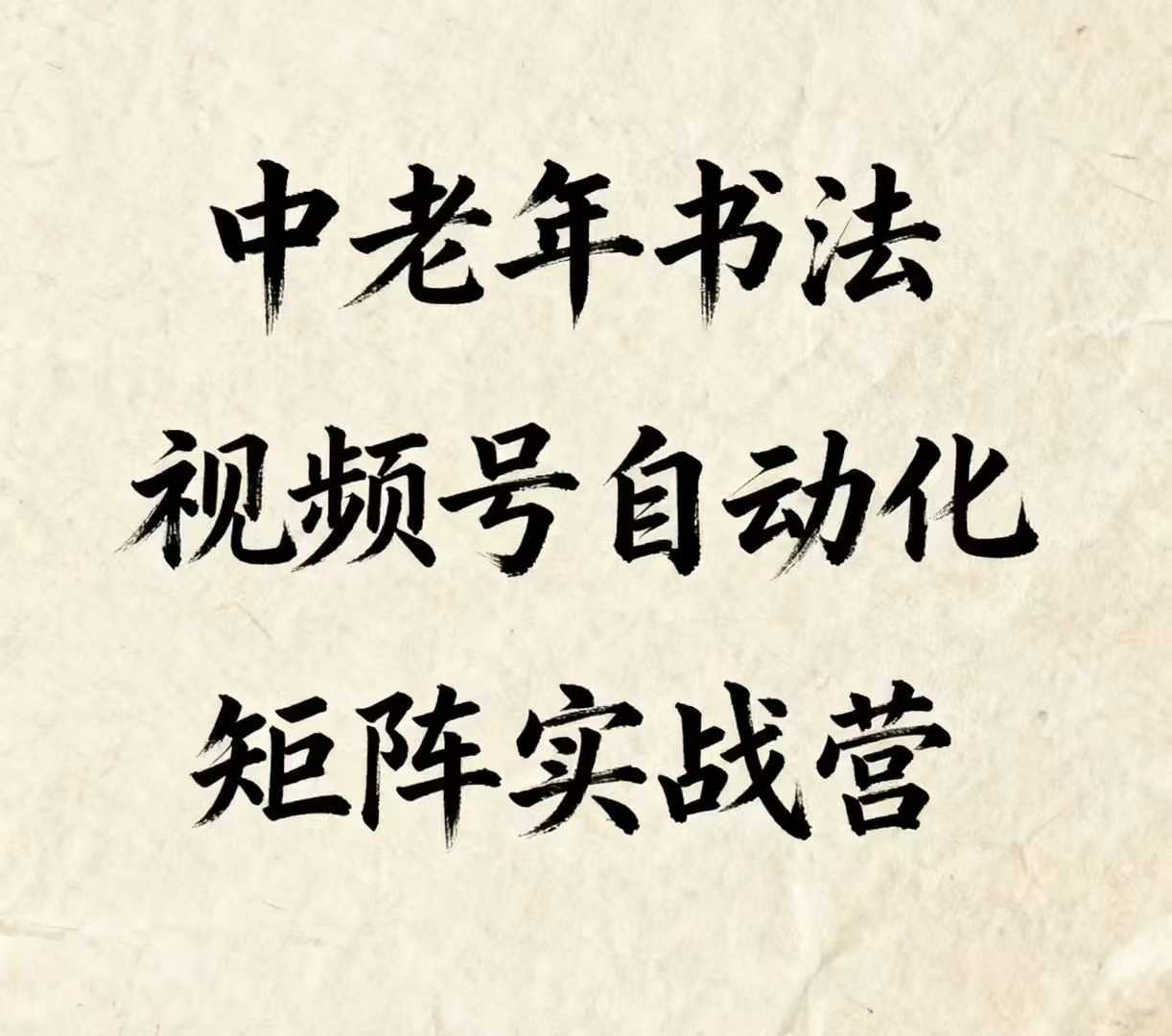 中老年书法视频号自动化矩阵实战营，一套自动化流程玩转中老年书法视频号矩阵-月亮湾网创资源站