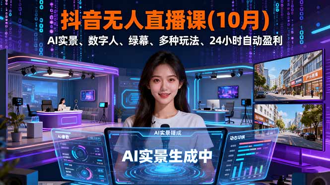 抖音无人直播课(10月-月亮湾网创资源站