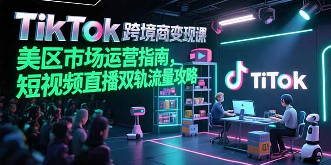 TikTok跨境电商变现课，美区市场运营指南，短视频直播双轨流量攻略-月亮湾网创资源站