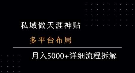 私域做天涯神贴 多平台布局 月入5k+详细流程拆解-月亮湾网创资源站