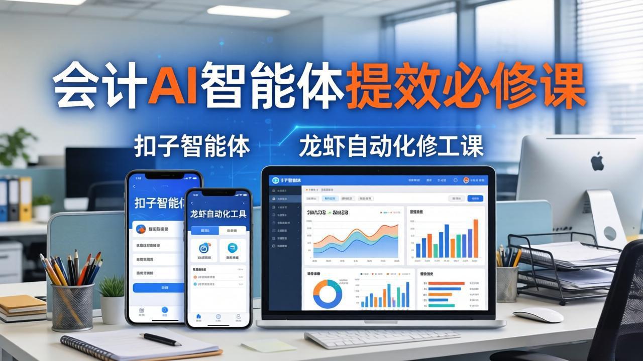 财务会计AI智能体提效必修课：扣子智能体+龙虾自动化+报表分析，一站式提升财务工作效率-月亮湾网创资源站