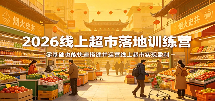 2026线上超市落地训练营，零基础也能快速搭建并运营线上超市实现盈利-月亮湾网创资源站