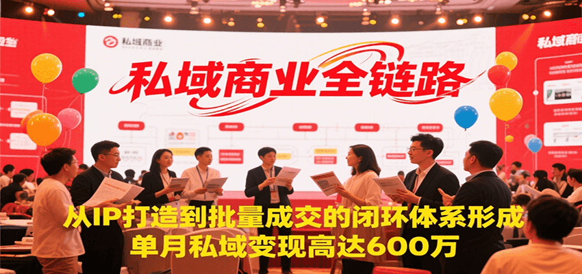 私域商业全链路，从IP打造到批量成交的闭环体系形成，单月私域变现600万-月亮湾网创资源站