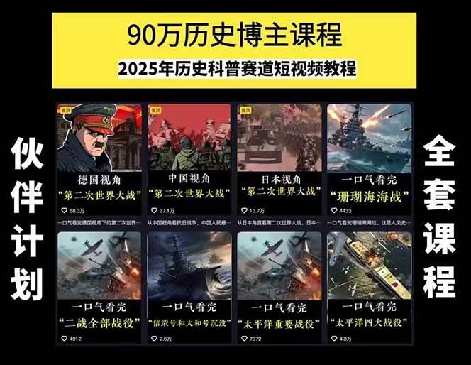 图片[1]-短视频历史赛道实战教程，手机电脑双端剪辑教程和账号运营指南与变现技巧-月亮湾网创资源站