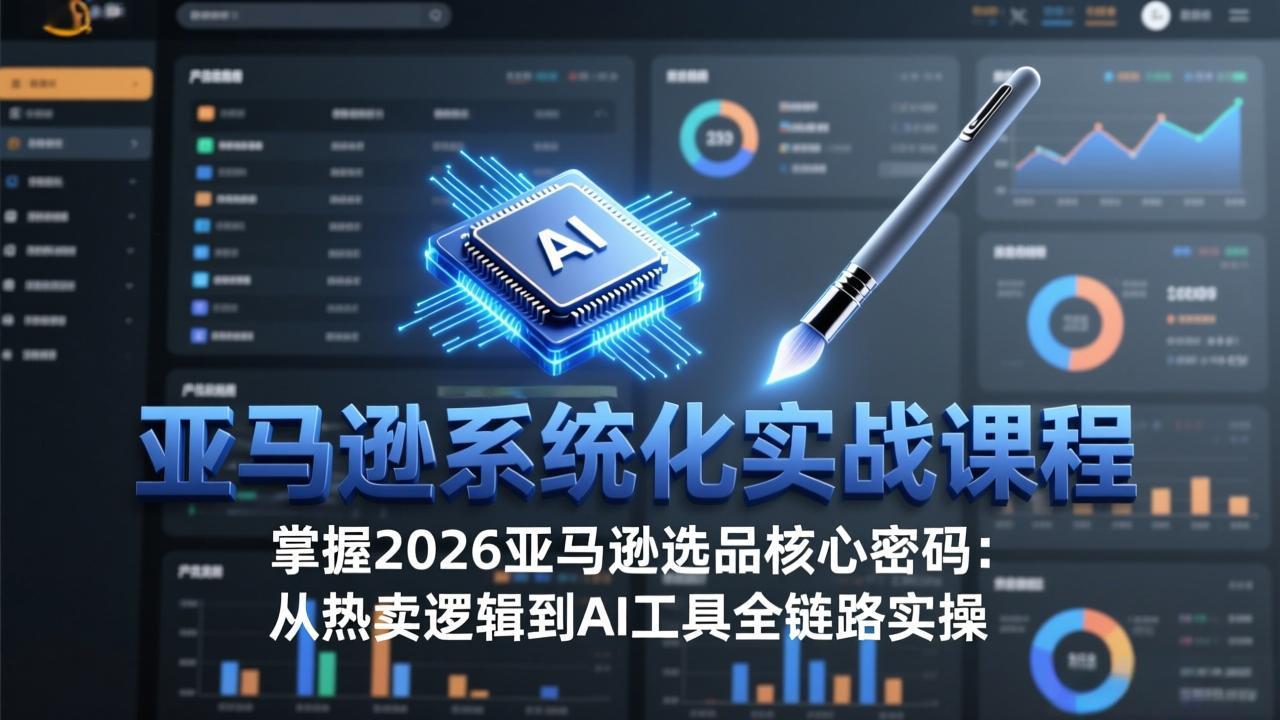 亚马逊系统化实战课-更新3月：2026最新选品方法论，从热卖原因分析到AI作图，提升选品成功率-月亮湾网创资源站