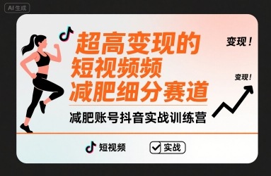 超高变现的短视频减肥细分赛道，减肥账号抖音实战训练营-月亮湾网创资源站
