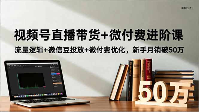 视频号直播带货+微付费进阶课：流量逻辑+微信豆投放+微付费优化，新手月销破50万-月亮湾网创资源站