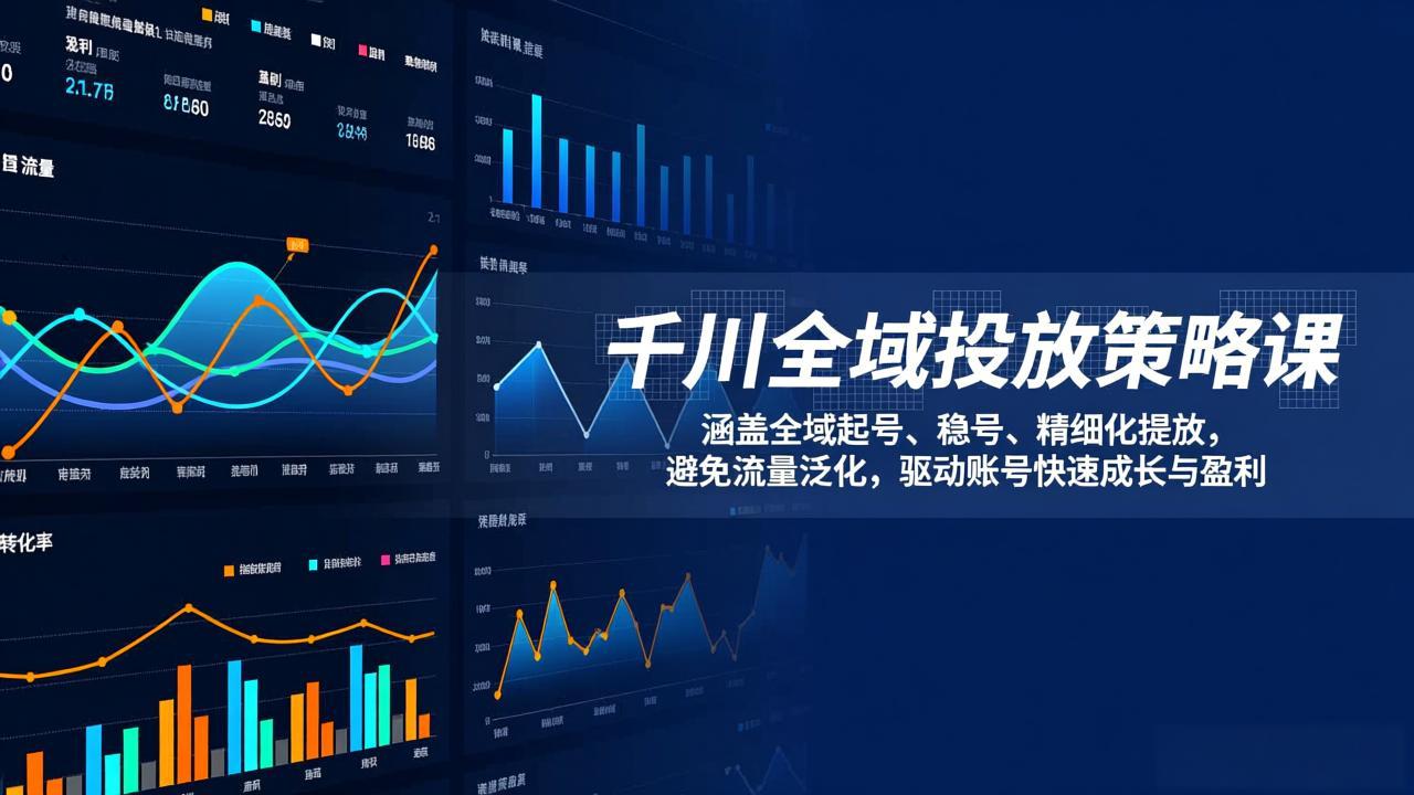 千川全域投放策略课：涵盖全域起号、稳号、精细化投放，避免流量泛化，驱动账号快速成长与盈利-月亮湾网创资源站