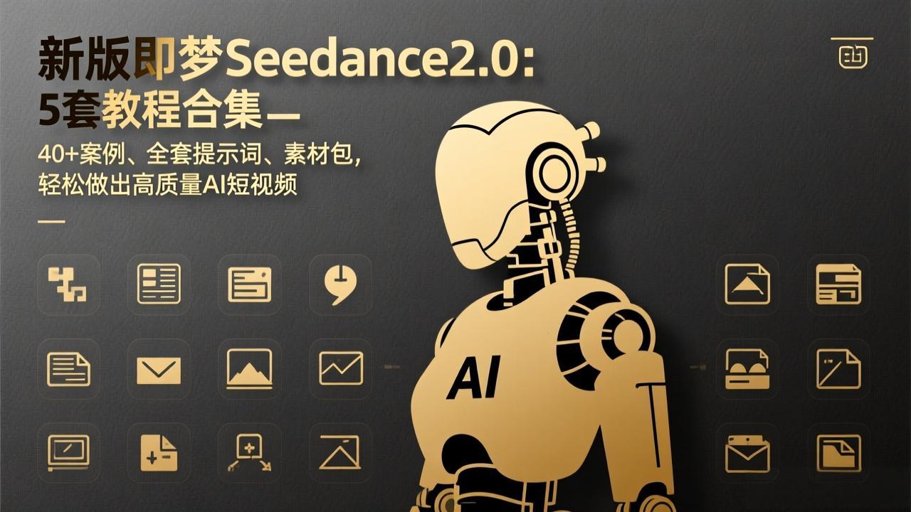 新版即梦Seedance2.0：5套教程合集，40+案例、全套提示词、素材包，轻松做出高质量AI短视频-月亮湾网创资源站