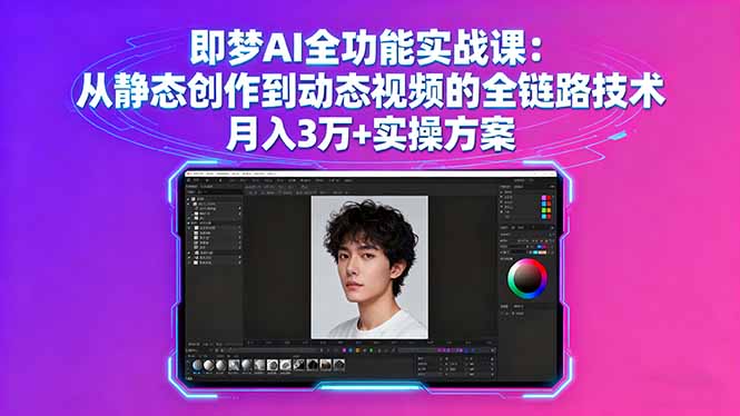 即梦AI全功能实战课：从静态创作到动态视频的全链路技术 月入3万+实操方案-月亮湾网创资源站