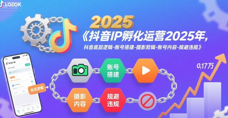 抖音IP孵化运营2025年，抖音底层逻辑-账号搭建-摄影剪辑-账号内容-规避违规-月亮湾网创资源站