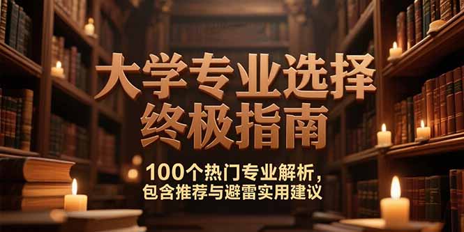 付费文：大学专业选择终极指南,100个热门专业解析,包含推荐与避雷实用建议-月亮湾网创资源站