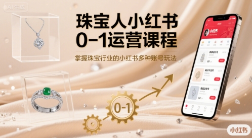 珠宝人小红书0-1运营课程，掌握珠宝行业的小红书多种账号玩法-月亮湾网创资源站