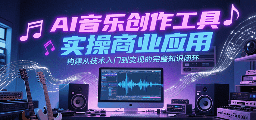 AI音乐创作工具实操商业应用，构建从技术入门到变现的完整知识闭环-月亮湾网创资源站