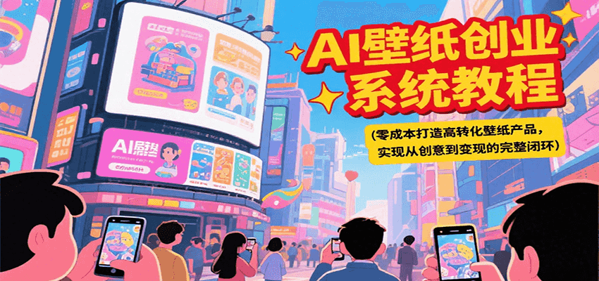AI壁纸创业系统教程，零成本打造高转化壁纸产品，实现从创意到变现的完整闭环-月亮湾网创资源站
