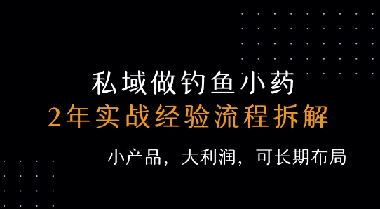 私域做钓鱼小药 每单利润3张+ 详细流程拆解-月亮湾网创资源站