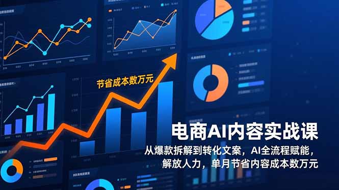 电商AI内容实战课，从爆款拆解到转化文案，AI全流程赋能，解放人力，单月节省内容成本数万元-月亮湾网创资源站