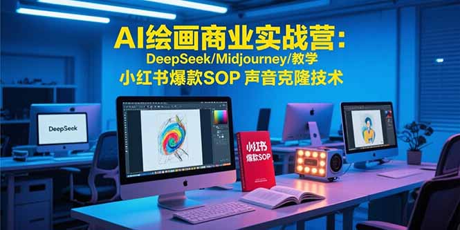 AI绘画商业实战营：DeepSeek/Midjourney/教学 小红书爆款SOP 声音克隆技术-月亮湾网创资源站