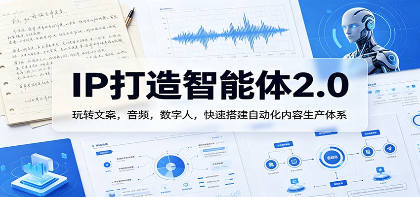 IP打造智能体2.0：玩转文案，音频，数字人，快速搭建自动化内容生产体系-月亮湾网创资源站