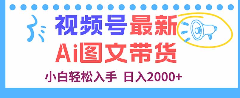 视频号最新AI图文带货，每天几分钟，小白轻松入手，日入2000+-月亮湾网创资源站