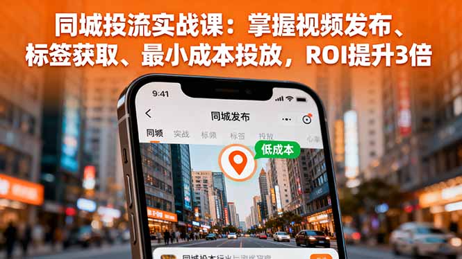 同城投流实战课：掌握视频发布、标签获取、最小成本投放，ROI提升3倍-月亮湾网创资源站