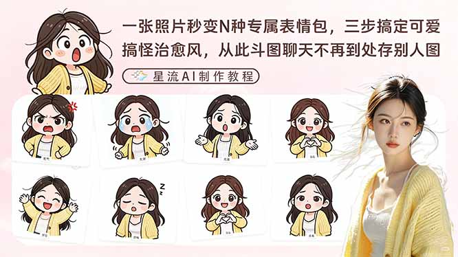 一张照片秒变N种专属表情包，三步搞定可爱搞怪治愈风，从此斗图聊天不再到处存别人图-月亮湾网创资源站