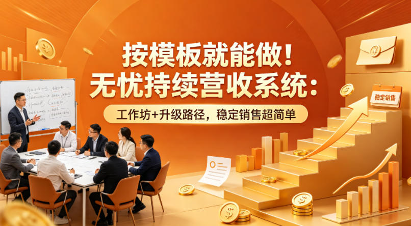 按模板就能做！无忧持续营收系统：工作坊+升级路径，稳定销售超简单【原创双语字幕】-月亮湾网创资源站