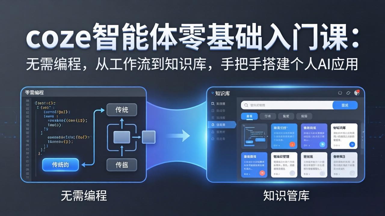 coze智能体零基础入门课：无需编程，从工作流到知识库，手把手搭建个人AI应用-月亮湾网创资源站