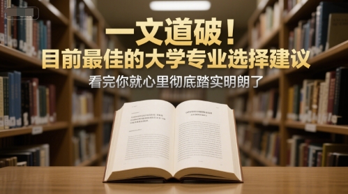 付费文章：一文道破！目前最佳的大学专业选择建议，看完你就心里彻底踏实明朗了-月亮湾网创资源站