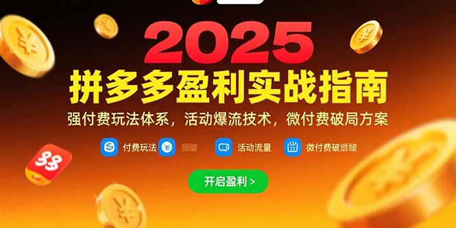 拼多多盈利实战指南，强付费玩法，活动爆流技术，微付费破局方案(更新7月-月亮湾网创资源站