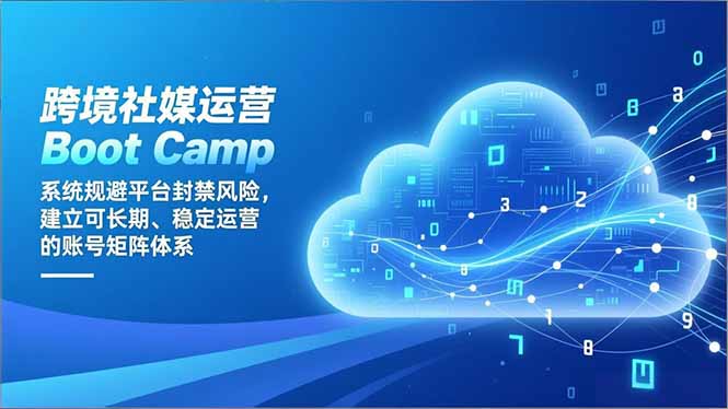 跨境社媒运营Boot Camp：系统规避平台封禁风险，建立可长期、稳定运营的账号矩阵体系-月亮湾网创资源站