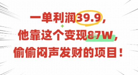 一单利润39.9，有人靠这个变现几十个，偷偷闷声发财的项目-月亮湾网创资源站