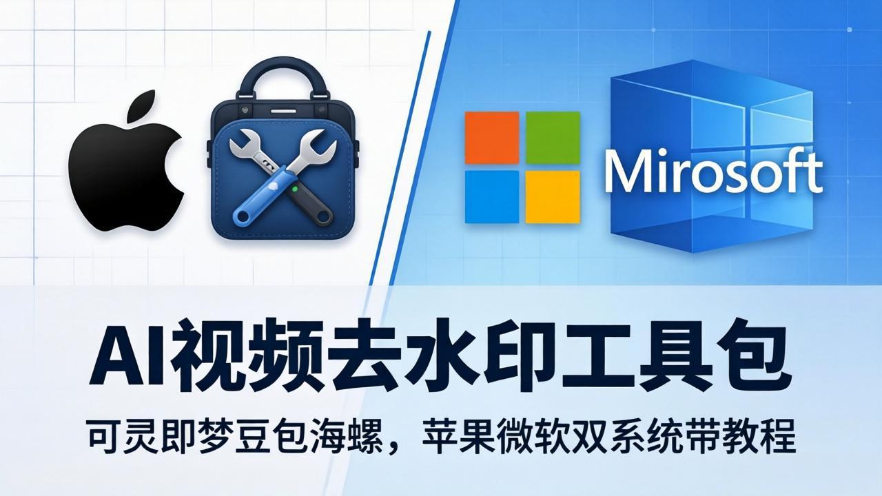 AI视频去水印工具包：可灵即梦豆包海螺，苹果微软双系统带教程-月亮湾网创资源站