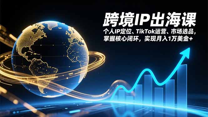 跨境IP出海课，个人IP定位、TikTok运营、市场选品，掌握核心闭环，实现月入1万美金+-月亮湾网创资源站