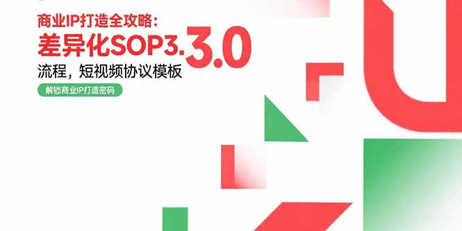商业IP打造全攻略：差异化SOP3.0流程，短视频协议模板，婚恋项目实战案例-月亮湾网创资源站