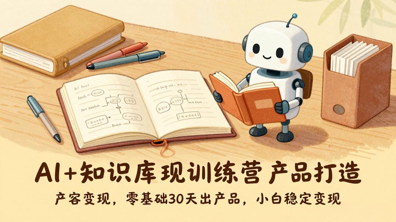 AI+知识库变现训练营，产品打造、内容创作、全平台变现，零基础30天出产品，小白稳定变现-月亮湾网创资源站