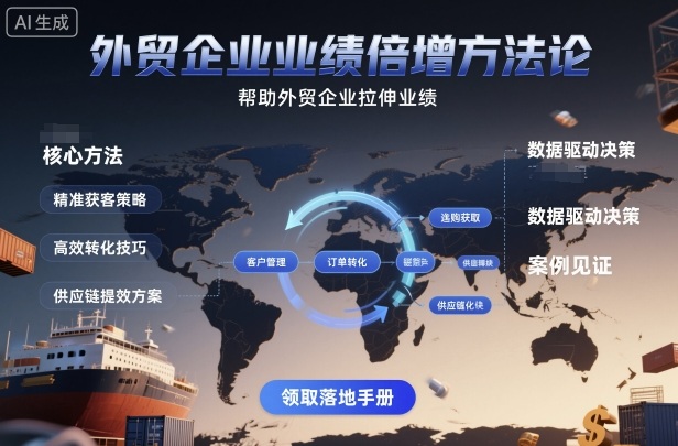 外贸企业业绩倍增方法论，帮助外贸企业拉伸业绩-月亮湾网创资源站