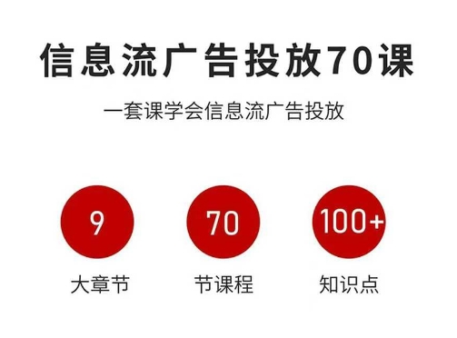 信息流广告投放实战70课，一套课学会信息流广告投放，迄今为止，最系统化教程-月亮湾网创资源站