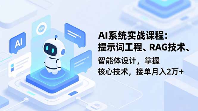 AI系统实战课程，提示词工程、RAG技术、智能体设计，掌握核心技术，接单月入2万+-月亮湾网创资源站