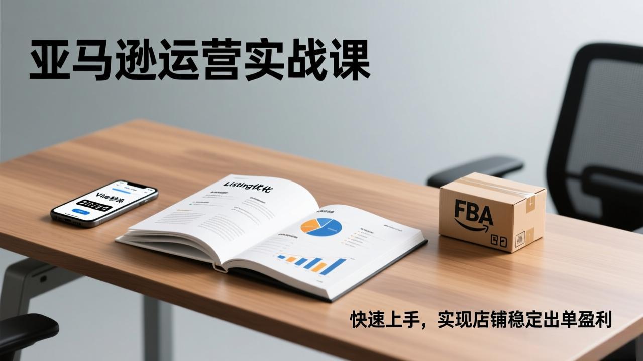 亚马逊运营实战课，Listing优化、Vine秒杀、FBA发货，快速上手，实现店铺稳定出单盈利-月亮湾网创资源站
