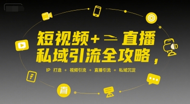短视频+直播私域引流全攻略，IP打造 +视频引流 +直播引流 +私域沉淀-月亮湾网创资源站